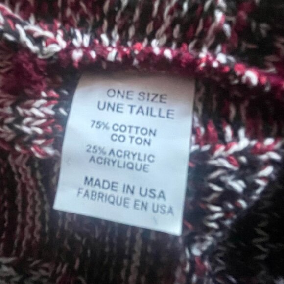 STHEART Maroon Black White Textured Knit Beanie Hat Made in USA One Size - Picture 4 of 4